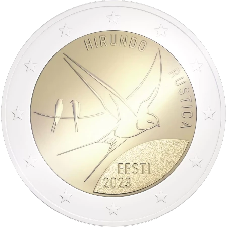 Moneda de 2 Euros Conmemorativos de Estonia 2023 - Golondrina Ahumada