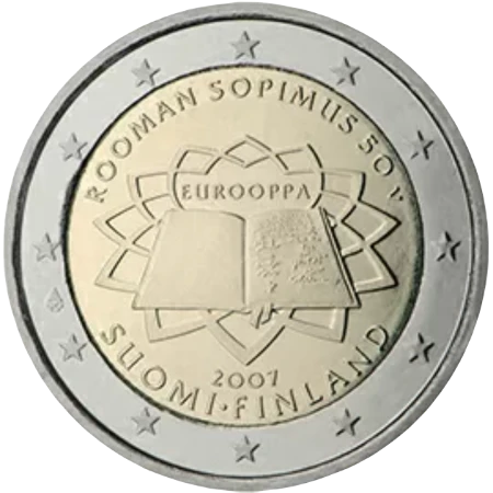 Moneda de 2 Euros Conmemorativos de Finlandia 2007 - Tratado de Roma