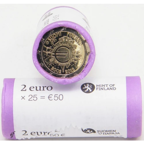 Moneda de 2 Euros Conmemorativos de Finlandia 2012 - 10 Aniversario de las Monedas y Billetes de Euro - Rollo - Foto 1