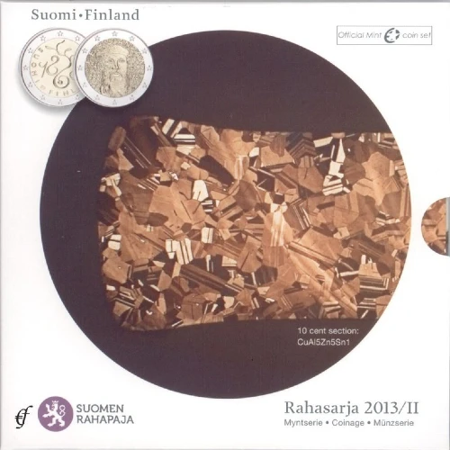 Moneda de 2 Euros Conmemorativos de Finlandia 2013 - Parlamento de 1863 y Frans Eemil Sillanpää - Cartera Anual Flor de Cuño - Foto 1