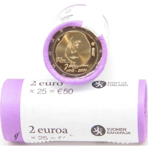 Moneda de 2 Euros Conmemorativos de Finlandia 2014 - Tove Jansson - Rollo - Foto 1