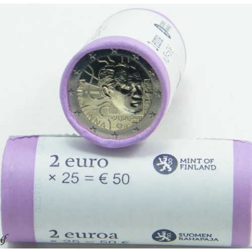 Moneda de 2 Euros Conmemorativos de Finlandia 2020 - Väinö Linna - Rollo - Foto 1