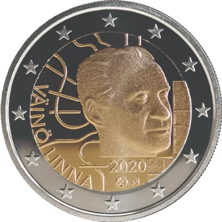 Moneda de 2 Euros Conmemorativos de Finlandia 2020 - Väinö Linna