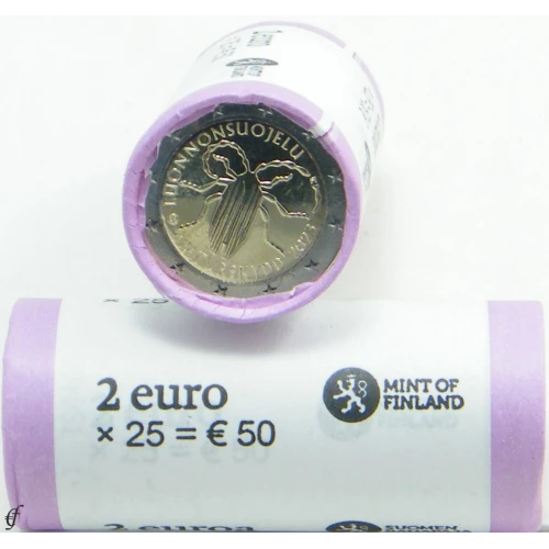 Moneda de 2 Euros Conmemorativos de Finlandia 2023 - Primera Ley de Conservación de la Naturaleza de Finlandia - Rollo - Foto 1