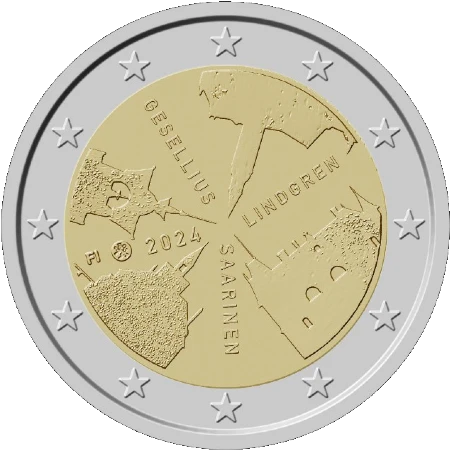 Moneda de 2 Euros Conmemorativos de Finlandia 2024 - Gesellius, Lindgren, Saarinen