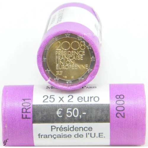 Moneda de 2 Euros Conmemorativos de Francia 2008 - Presidencia Francesa del Consejo de la Unión Europea - Rollo - Foto 1
