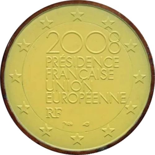 Moneda de 2 Euros Conmemorativos de Francia 2008 - Presidencia Francesa del Consejo de la Unión Europea - Variante Coloreada