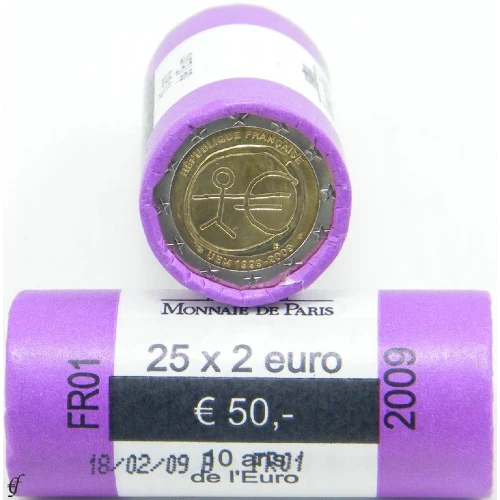 Moneda de 2 Euros Conmemorativos de Francia 2009 - Unión Económica y Monetaria - Rollo - Foto 1