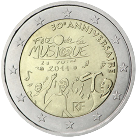 Moneda de 2 Euros Conmemorativos de Francia 2011 - Fiesta de la Música