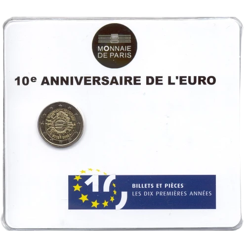 Moneda de 2 Euros Conmemorativos de Francia 2012 - 10 Aniversario de las Monedas y Billetes de Euro - Coincard - Foto 1