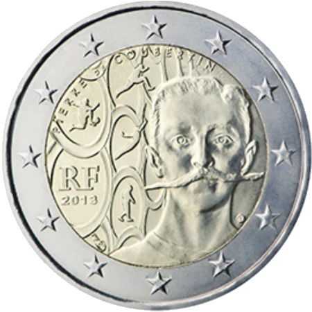 Moneda de 2 Euros Conmemorativos de Francia 2013 - Pierre de Coubertin