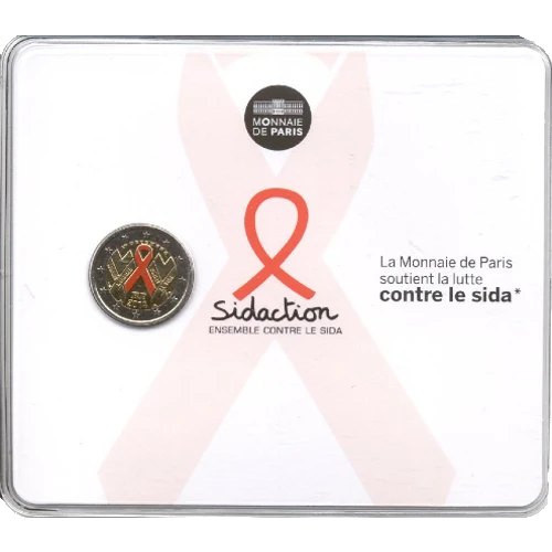 Moneda de 2 Euros Conmemorativos de Francia 2014 - Día Mundial de la Lucha contra el SIDA - Coincard - Foto 1