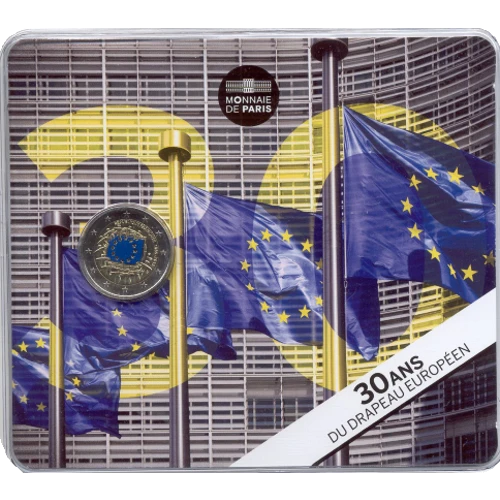 Moneda de 2 Euros Conmemorativos de Francia 2015 - 30 Aniversario de la Bandera de la Unión Europea - Coincard - Foto 1