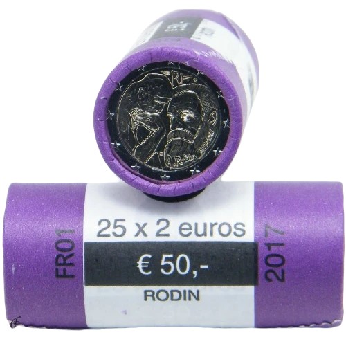 Moneda de 2 Euros Conmemorativos de Francia 2017 - Auguste Rodin - Rollo - Foto 1