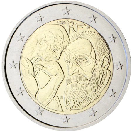 Moneda de 2 Euros Conmemorativos de Francia 2017 - Auguste Rodin