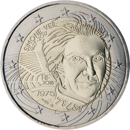 Moneda de 2 Euros Conmemorativos de Francia 2018 - Simone Veil