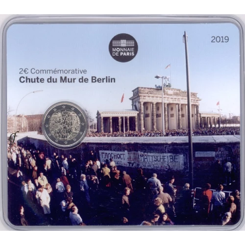 Moneda de 2 Euros Conmemorativos de Francia 2019 - Caída del Muro de Berlín - Coincard - Foto 1
