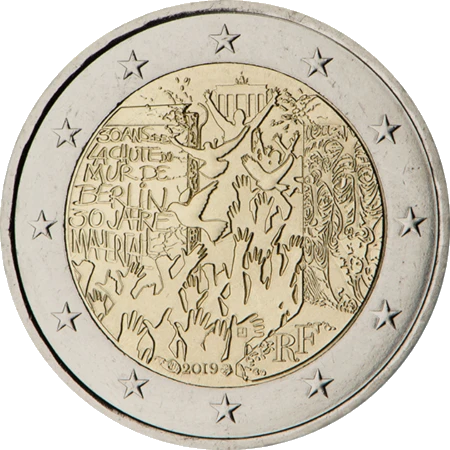 Moneda de 2 Euros Conmemorativos de Francia 2019 - Caída del Muro de Berlín