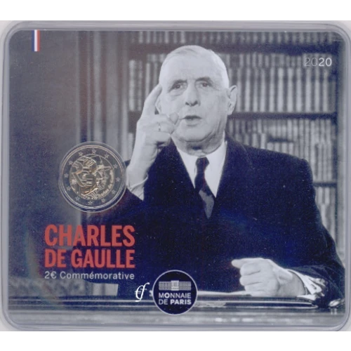Moneda de 2 Euros Conmemorativos de Francia 2020 - Charles de Gaulle - Coincard - Foto 1