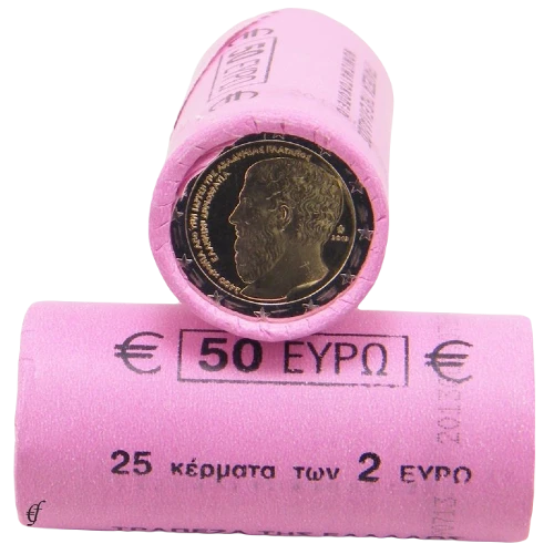 Moneda de 2 Euros Conmemorativos de Grecia 2013 - Academia de Platón - Rollo - Foto 1
