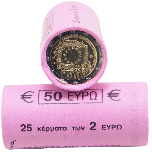 Moneda de 2 Euros Conmemorativos de Grecia 2015 - 30 Aniversario de la Bandera de la Unión Europea - Rollo - Foto 1