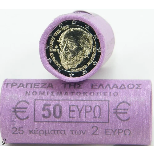 Moneda de 2 Euros Conmemorativos de Grecia 2019 - Andreas Kalvos - Rollo - Foto 1
