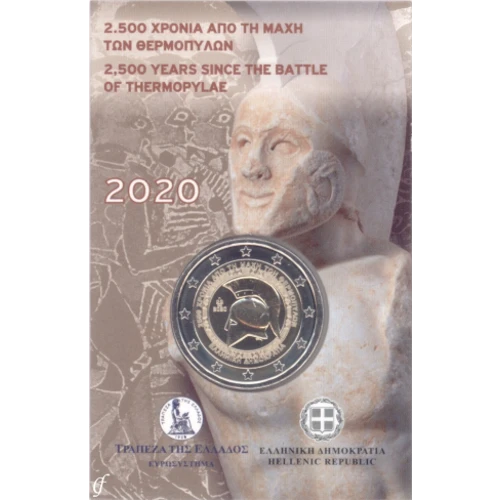 Moneda de 2 Euros Conmemorativos de Grecia 2020 - Batalla de las Termópilas - Coincard - Foto 1
