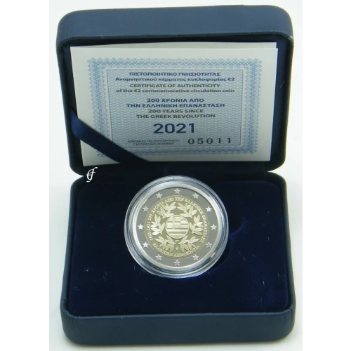 Moneda de 2 Euros Conmemorativos de Grecia 2021 - 200 Aniversario de la Revolución Griega - Estuche Proof - Foto 1