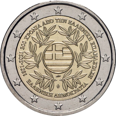 Moneda de 2 Euros Conmemorativos de Grecia 2021 - 200 Aniversario de la Revolución Griega
