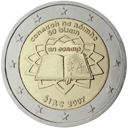 Moneda de 2 Euros Conmemorativos de Irlanda 2007 - Tratado de Roma