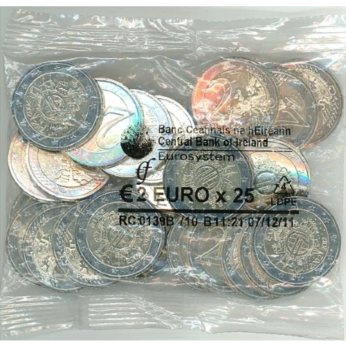 Moneda de 2 Euros Conmemorativos de Irlanda 2012 - 10 Aniversario de las Monedas y Billetes de Euro - Rollo - Foto 1
