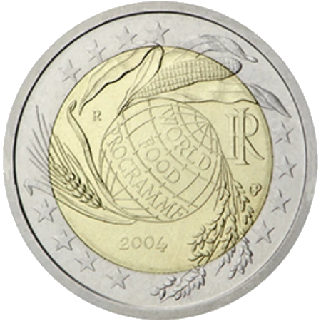 Moneda de 2 Euros Conmemorativos de Italia 2004 - Programa Mundial de Alimentos