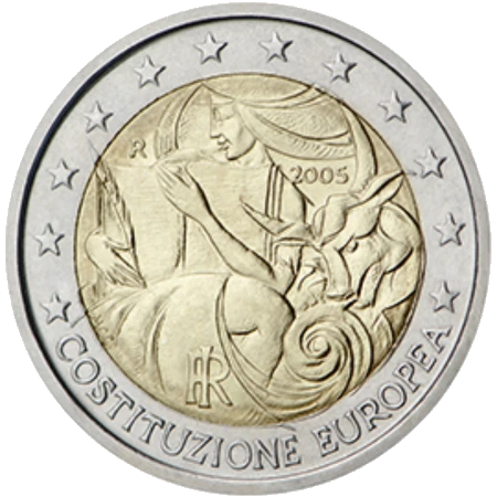 Moneda de 2 Euros Conmemorativos de Italia 2005 - Constitución Europea