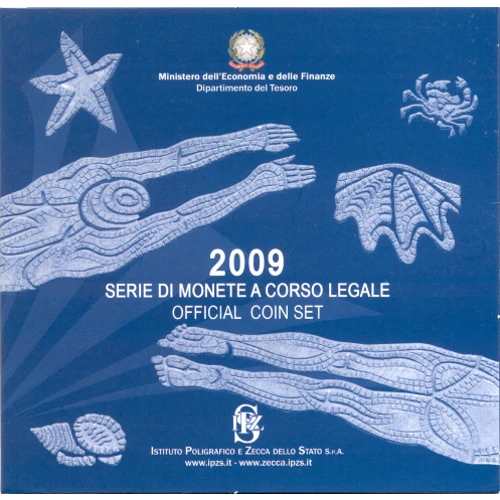 Moneda de 2 Euros Conmemorativos de Italia 2009 - Unión Económica y Monetaria - Cartera Conmemorativa Natación