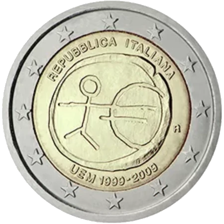 Moneda de 2 Euros Conmemorativos de Italia 2009 - Unión Económica y Monetaria