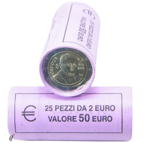 Moneda de 2 Euros Conmemorativos de Italia 2010 - Conde de Cavour - Rollo - Foto 1