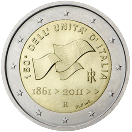 Moneda de 2 Euros Conmemorativos de Italia 2011 - Unificación de Italia