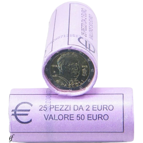 Moneda de 2 Euros Conmemorativos de Italia 2012 - Giovanni Pascoli - Rollo - Foto 1