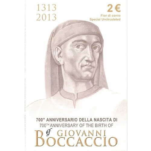 Moneda de 2 Euros Conmemorativos de Italia 2013 - Giovanni Boccaccio - Coincard - Foto 1