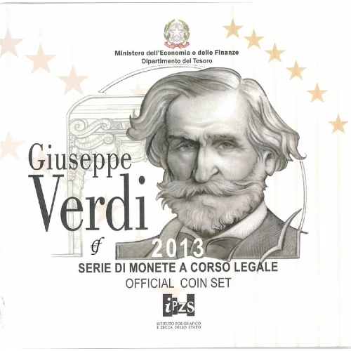 Moneda de 2 Euros Conmemorativos de Italia 2013 - Giuseppe Verdi - Cartera Anual Flor de Cuño - Foto 1