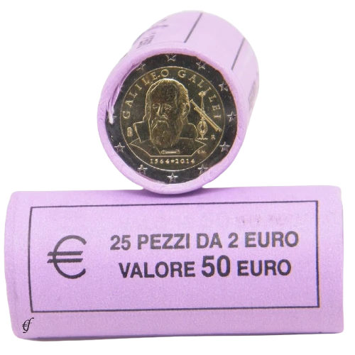 Moneda de 2 Euros Conmemorativos de Italia 2014 - Galileo Galilei - Rollo - Foto 1