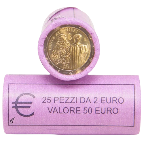 Moneda de 2 Euros Conmemorativos de Italia 2015 - Dante Alighieri - Rollo - Foto 1