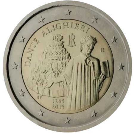 Moneda de 2 Euros Conmemorativos de Italia 2015 - Dante Alighieri