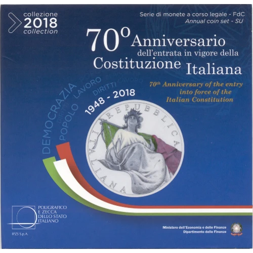 Moneda de 2 Euros Conmemorativos de Italia 2018 - Constitución Italiana - Cartera Conmemorativa - Foto 1