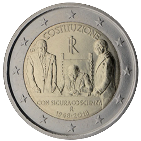 Moneda de 2 Euros Conmemorativos de Italia 2018 - Constitución Italiana
