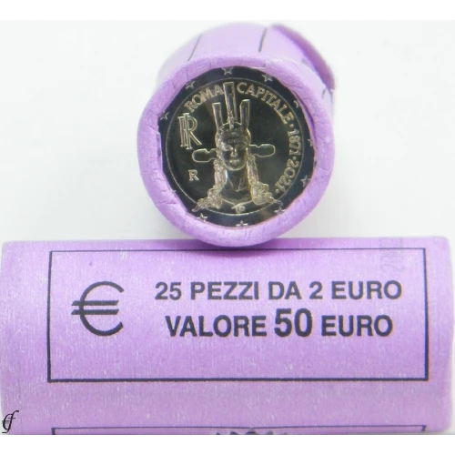 Moneda de 2 Euros Conmemorativos de Italia 2021 - 150 Aniversario del Establecimiento de Roma como Capital de Italia - Rollo - Foto 1