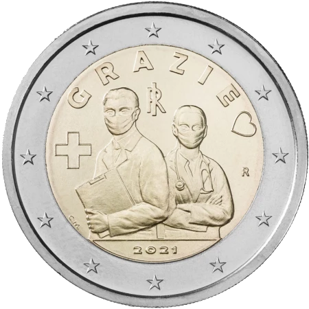Moneda de 2 Euros Conmemorativos de Italia 2021 - Profesiones Sanitarias