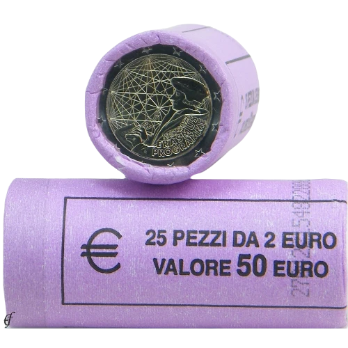 Moneda de 2 Euros Conmemorativos de Italia 2022 - 35 Aniversario del Programa Erasmus - Rollo - Foto 1