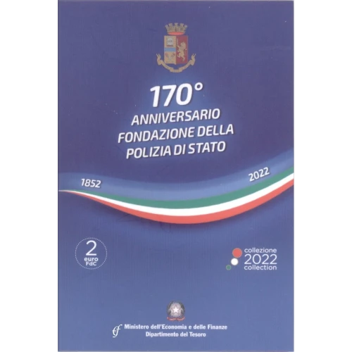 Moneda de 2 Euros Conmemorativos de Italia 2022 - Polizia di Stato - Coincard - Foto 1