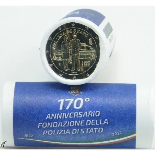 Moneda de 2 Euros Conmemorativos de Italia 2022 - Polizia di Stato - Rollo Conmemorativo - Foto 1